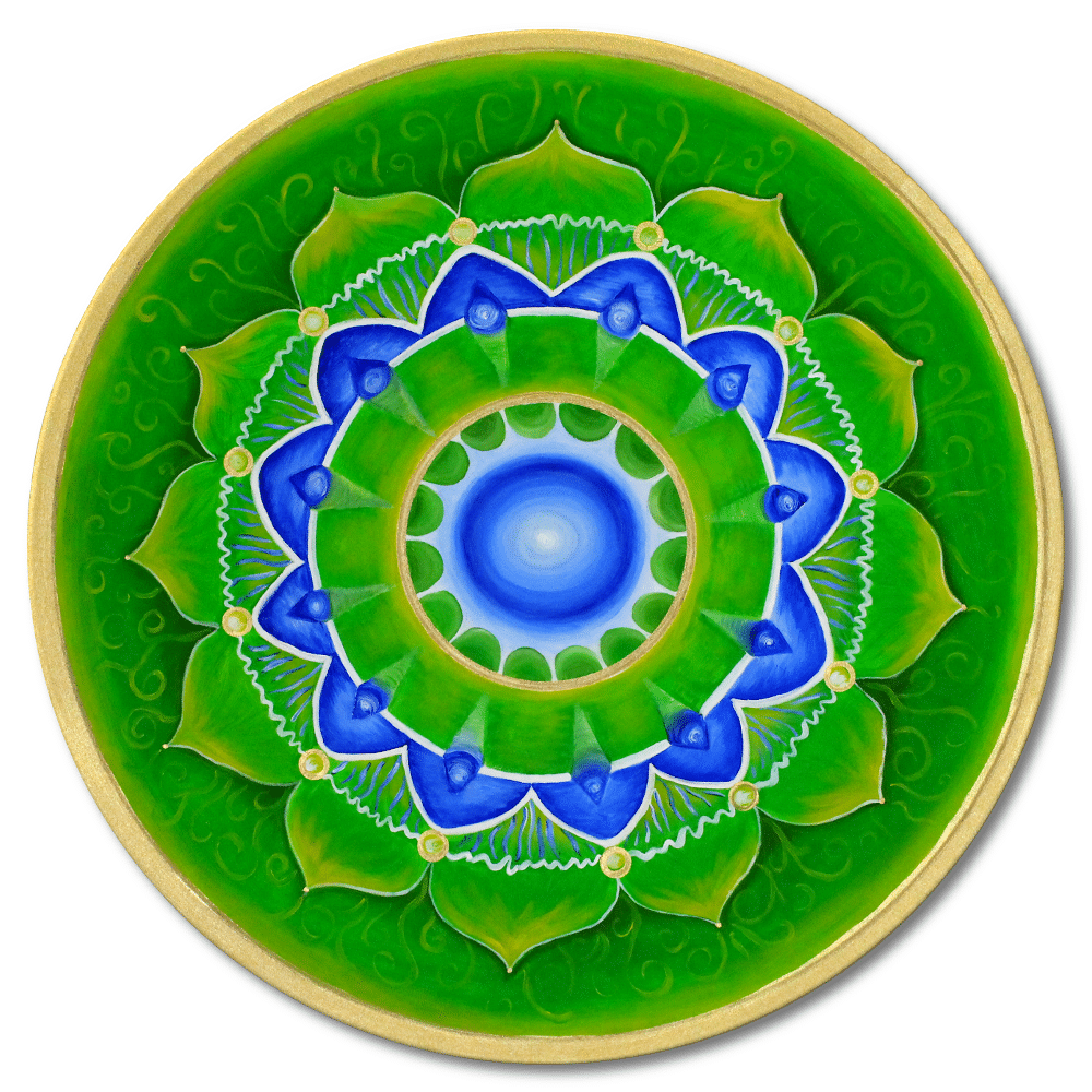 Leinwandbild Mandala Herzchakra ab Größe 50cm - Energiebild handgemalt