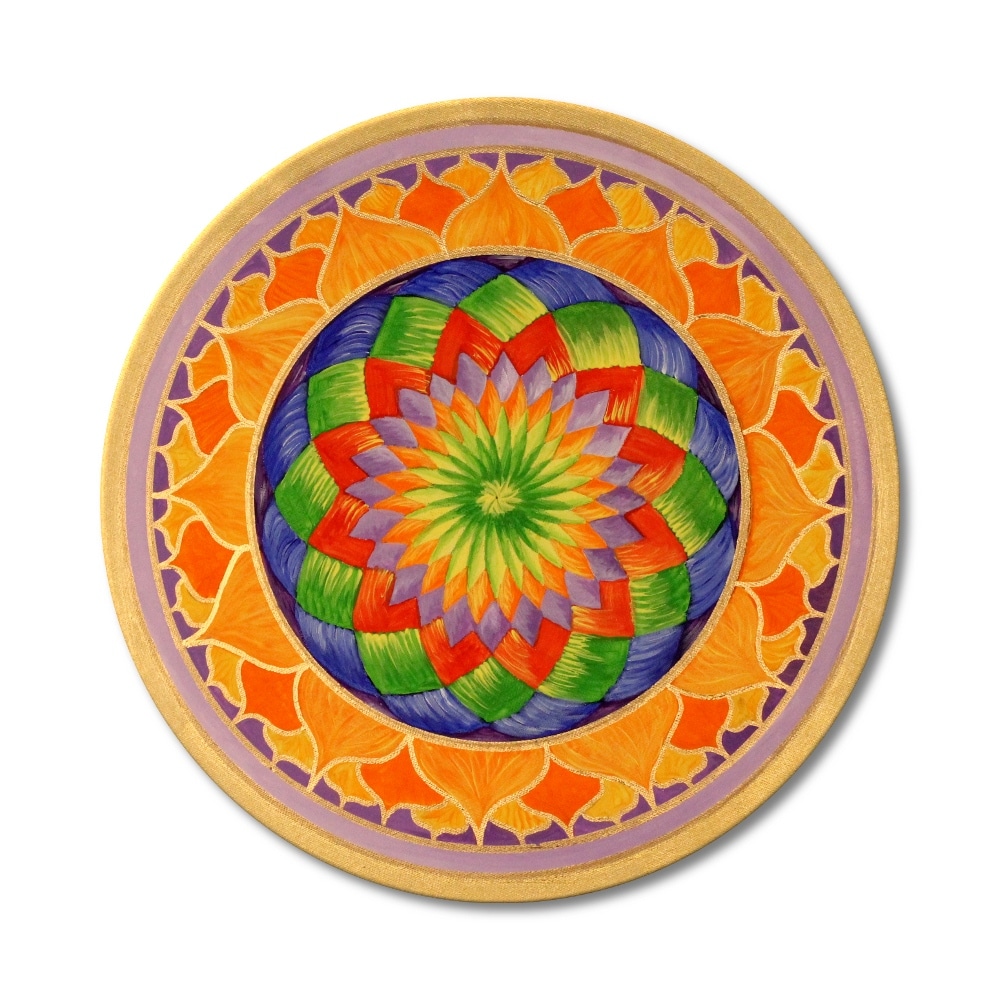 Leinwandbild Mandala Lotus ab Größe 50cm - Energiebild handgemalt