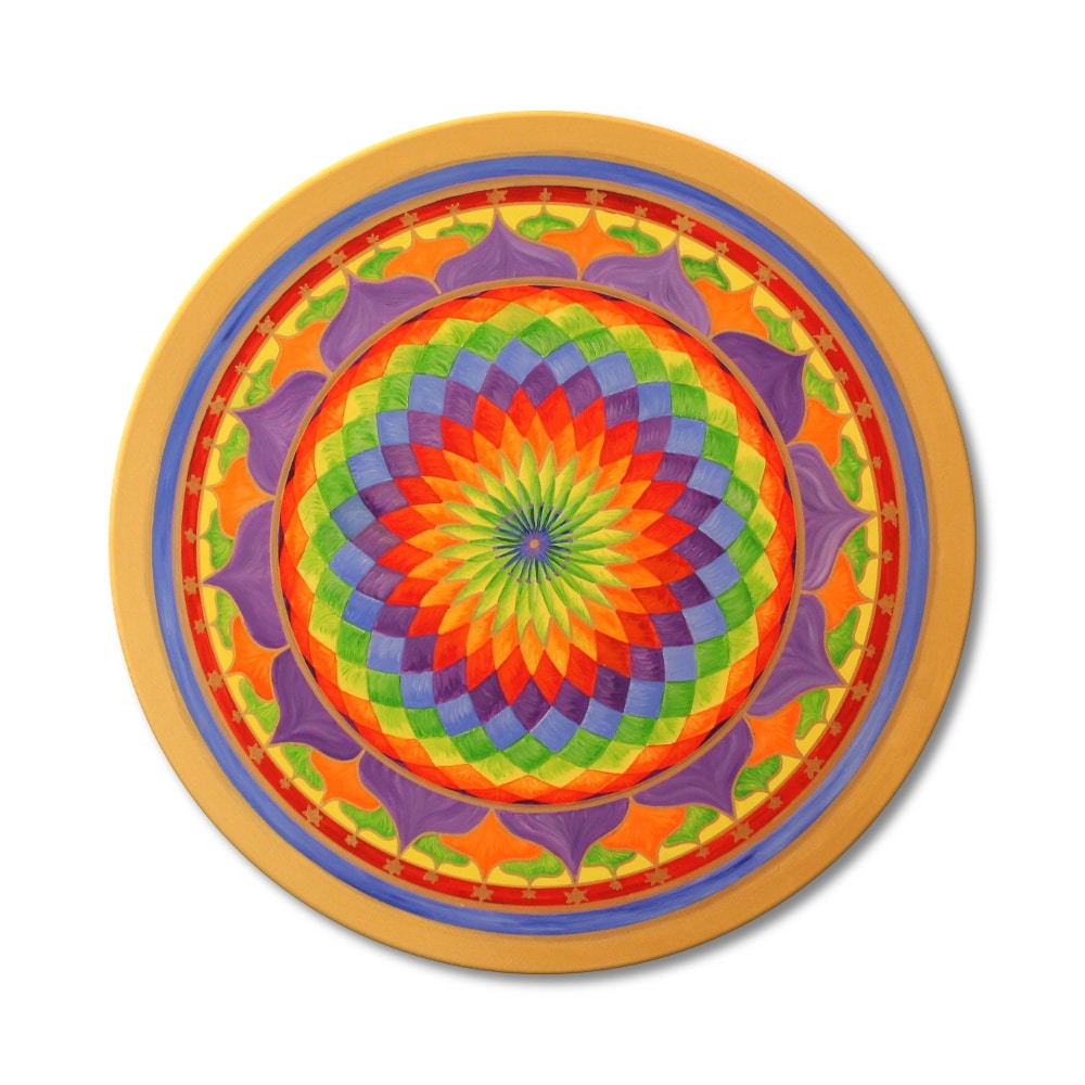 Leinwandbild Mandala Regenbogen ab Größe 50cm - Energiebild handgemalt