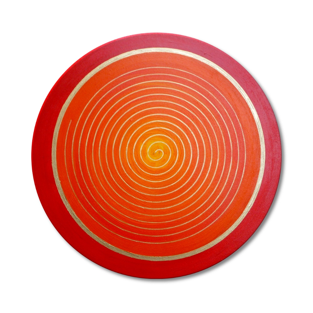 Wandbild Spirale in Gold Evolution der Frau ab Größe 30cm - Energiebild handgemalt