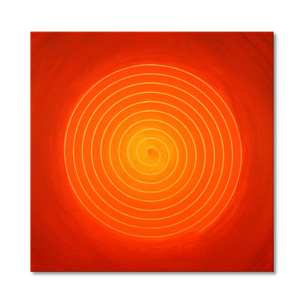 Leinwandbild Spirale Kraft der Weiblichkeit in Gold viereckig ab Größe 30cm x 30cm - Energiebild handgemalt