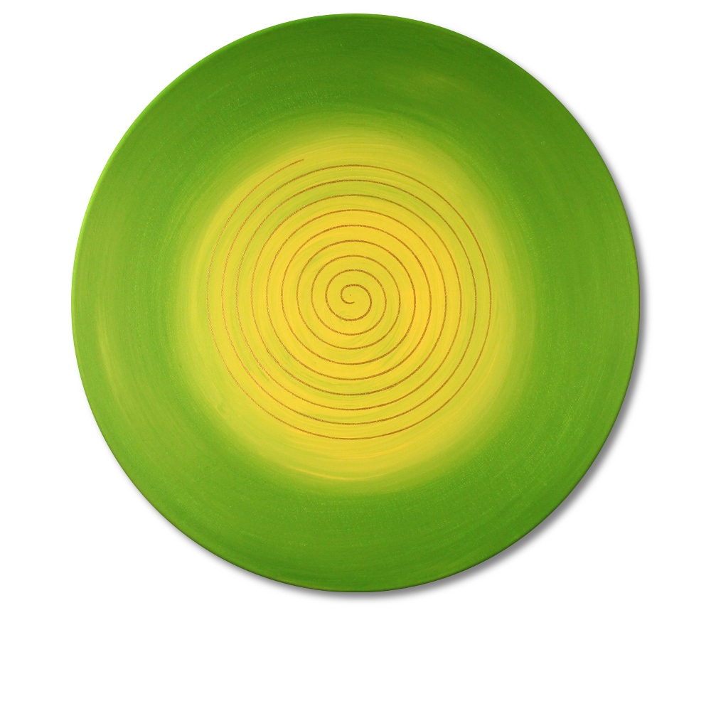 Leinwandbild Spirale Gold Frühjahrssonne ab Größe 30cm - Energiebild handgemalt