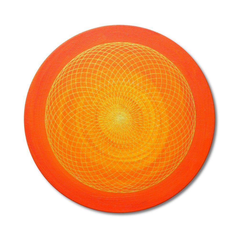 Leinwandbild Torus Herzensfreude in Gold ab Größe 30cm - Energiebild handgemalt