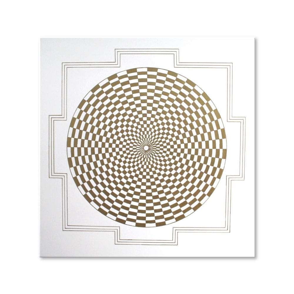 Leinwandbild Pranagenerator Labyrinth der Kraft in Gold ab Größe 50cm x 50cm - Energiebild handgemalt
