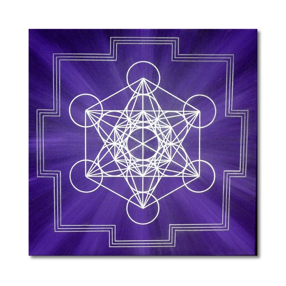 Leinwandbild Würfel des Metatron Meditation ab Größe 50cm x 50cm - Energiebild handgemalt