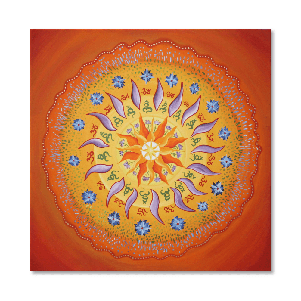 Leinwandbild Mandala OM ab Größe 50cm x 50cm - Energiebild handgemalt