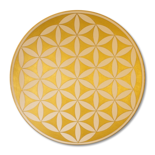 Leinwandbild Blume des Lebens Gold