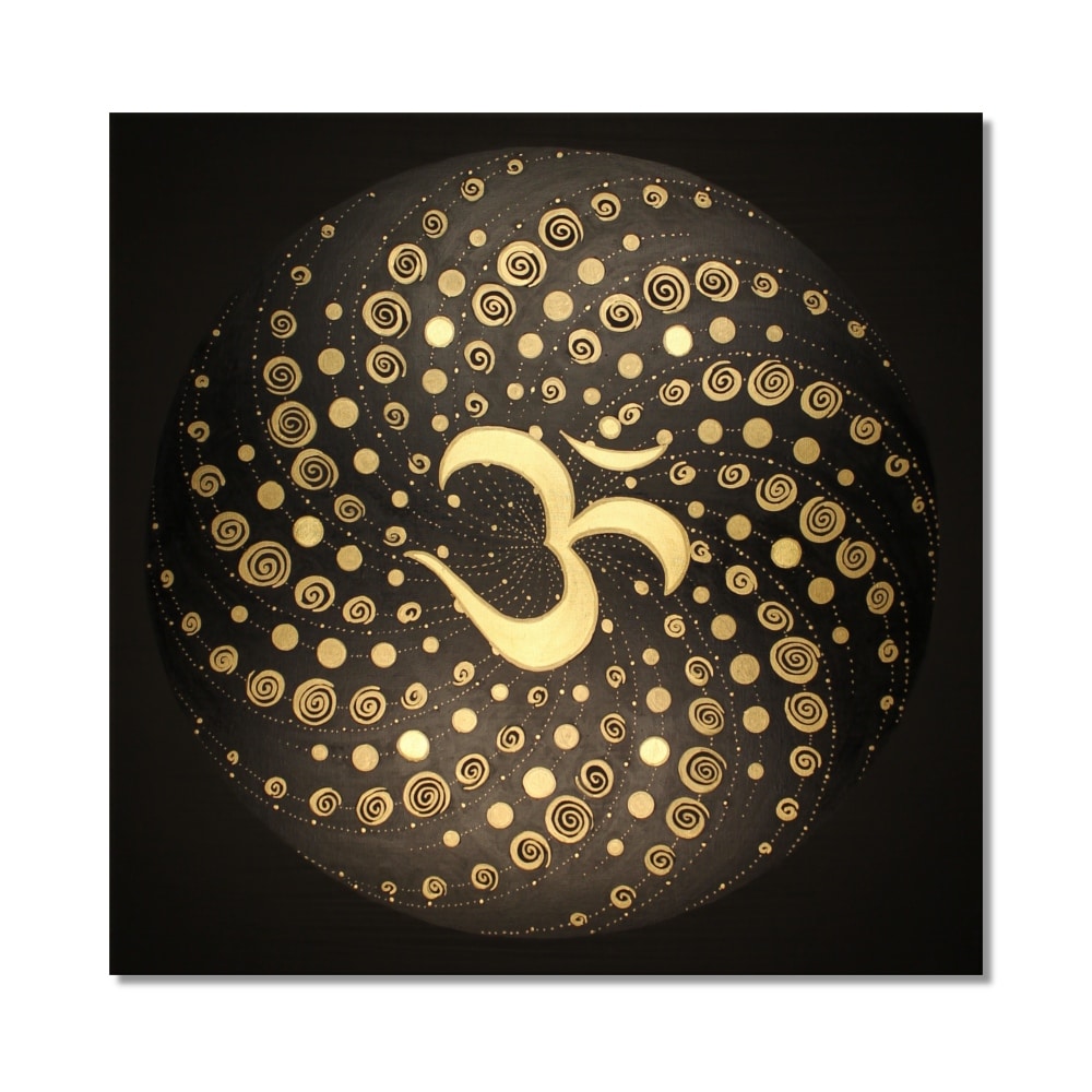 Leinwandbild Mandala Luft mit 24 Karat Blattgold ab Größe 50cm x 50cm - handvergoldet