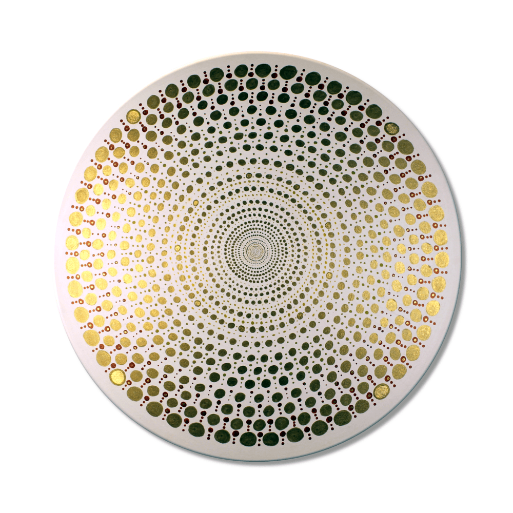 Wandbild Mandala Metall in Gold ab Größe 50 cm - Energiebild handgemalt