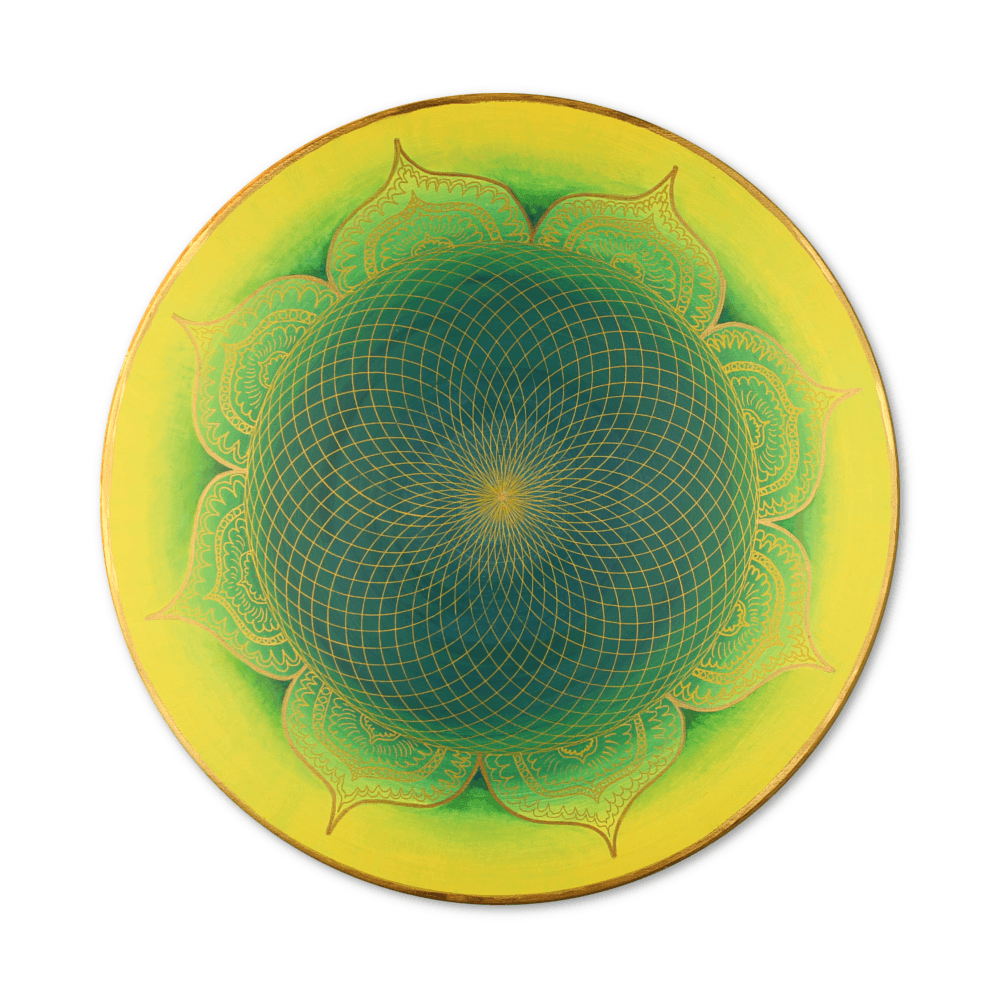 Leinwandbild Mandala Herz des Orients in Gold ab Größe 50cm - Energiebild handgemalt