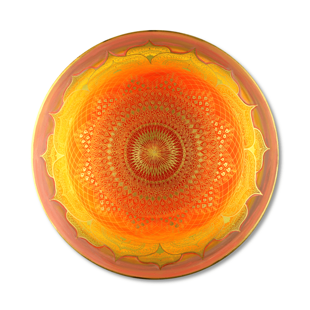Wandbild Mandala Muladhara Lebenskraft in Gold ab Größe 50cm - Energiebild handgemalt