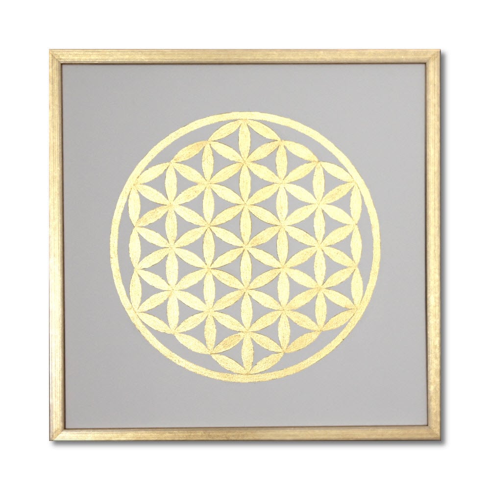 Wandbild Blume des Leben 24 Karat Blattgold