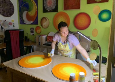 Wandbild Blume des Lebens Sonnenaufgang malen