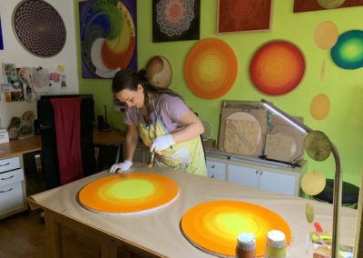 Wandbild Blume des Lebens Sonnenaufgang malen