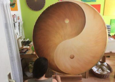 Yin Yang selber malen Acryl Gold