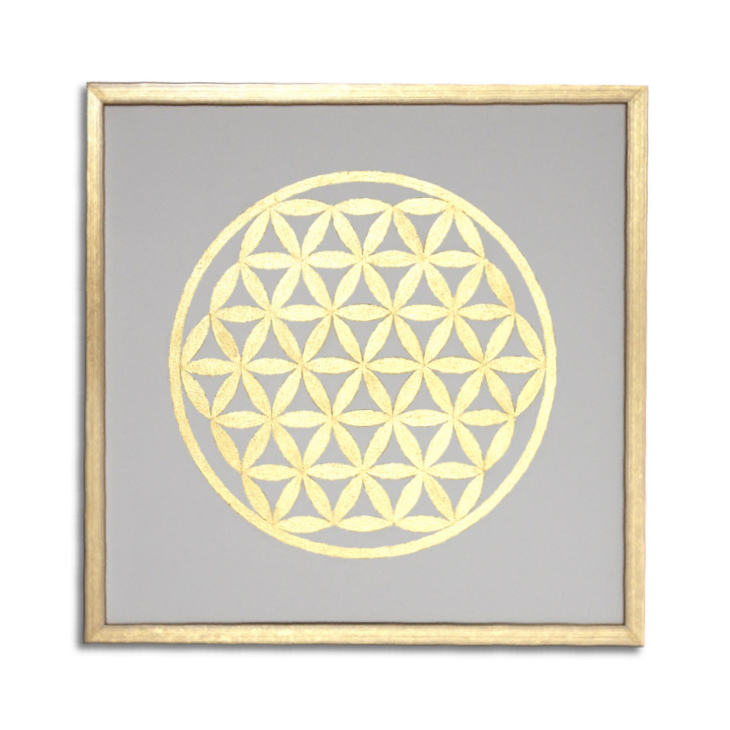 Leinwandbild Blume des Lebens 24 Karat Blattgold ab Größe ab 50cm x 50cm - handvergoldet