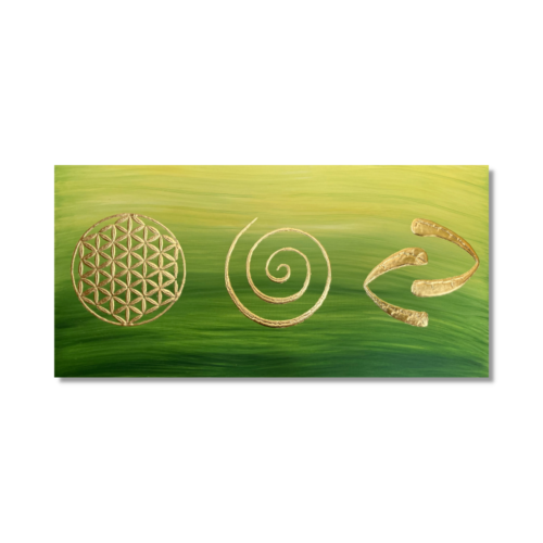 Wandbild Blume des Lebens Spirale Gold Dreaming_Frontalbild