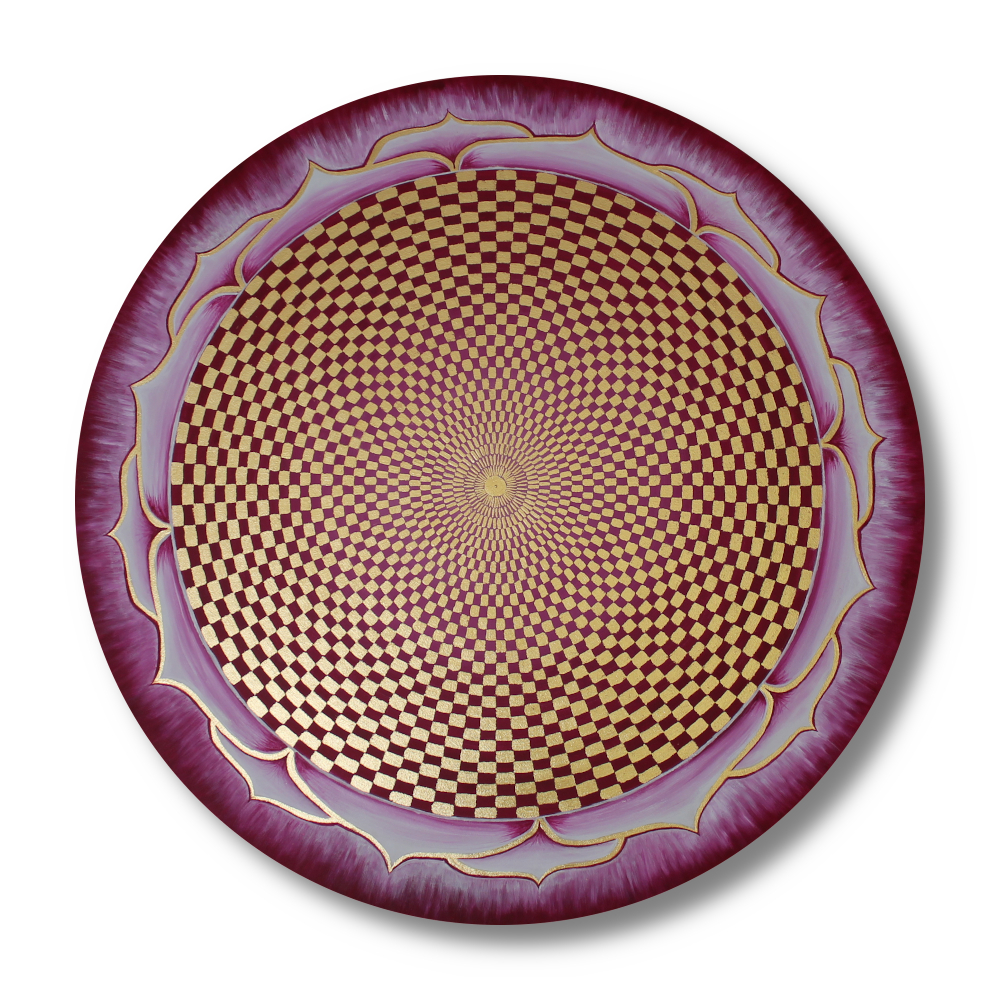 Leinwandbild Pranagenerator Herzchakra mit 24 Karat Blattgold ab Größe 50 cm - Energiebild handgemalt