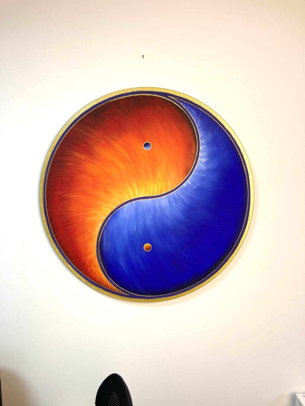 Original - Yin Yang Balance Acryl auf Leinwand, 70 cm – warm-kalt  - sofort verfügbar